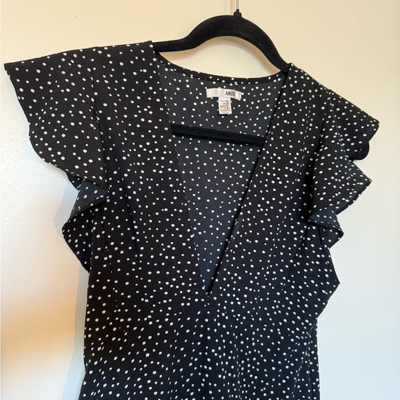 Amuse Society Keeping It Frill Dress Black and White Polka Dot Maxi in Size XS - Picture 6 of 13